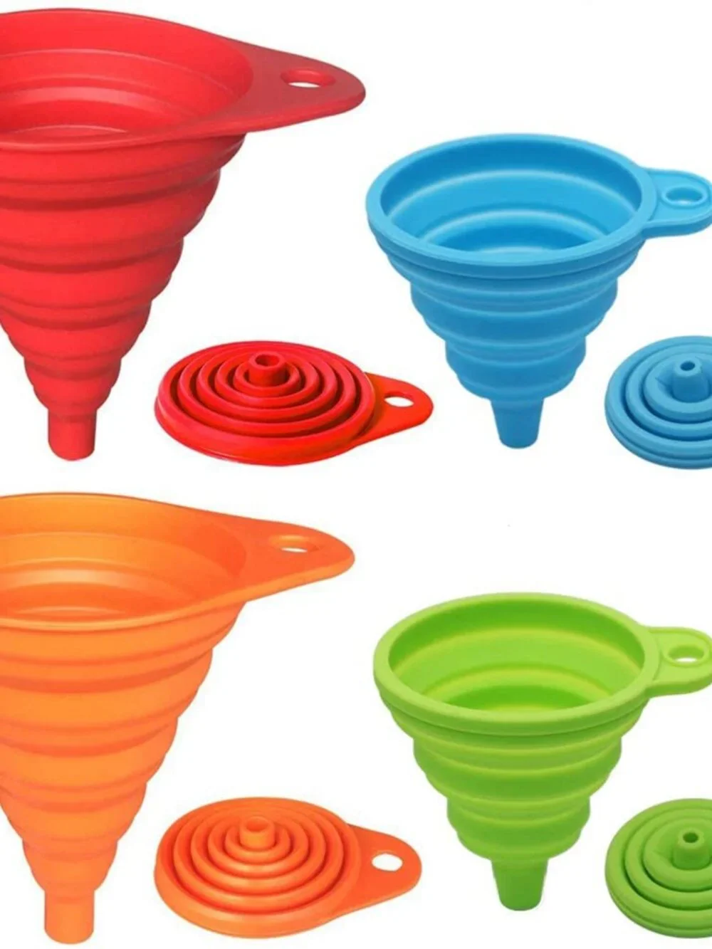 KongNai Kitchen Funnel Set 4 Pack, Small and Large, Kitchen Gadgets Accessories
